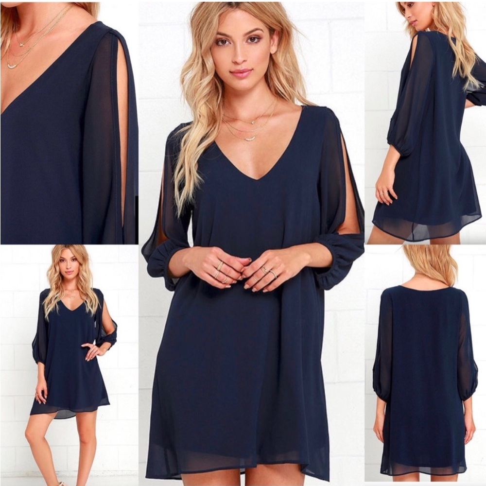 Lulus iconic navy dress